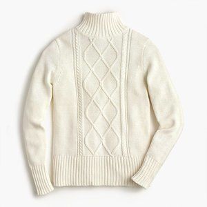 Mockneck centre cable-knit sweater
